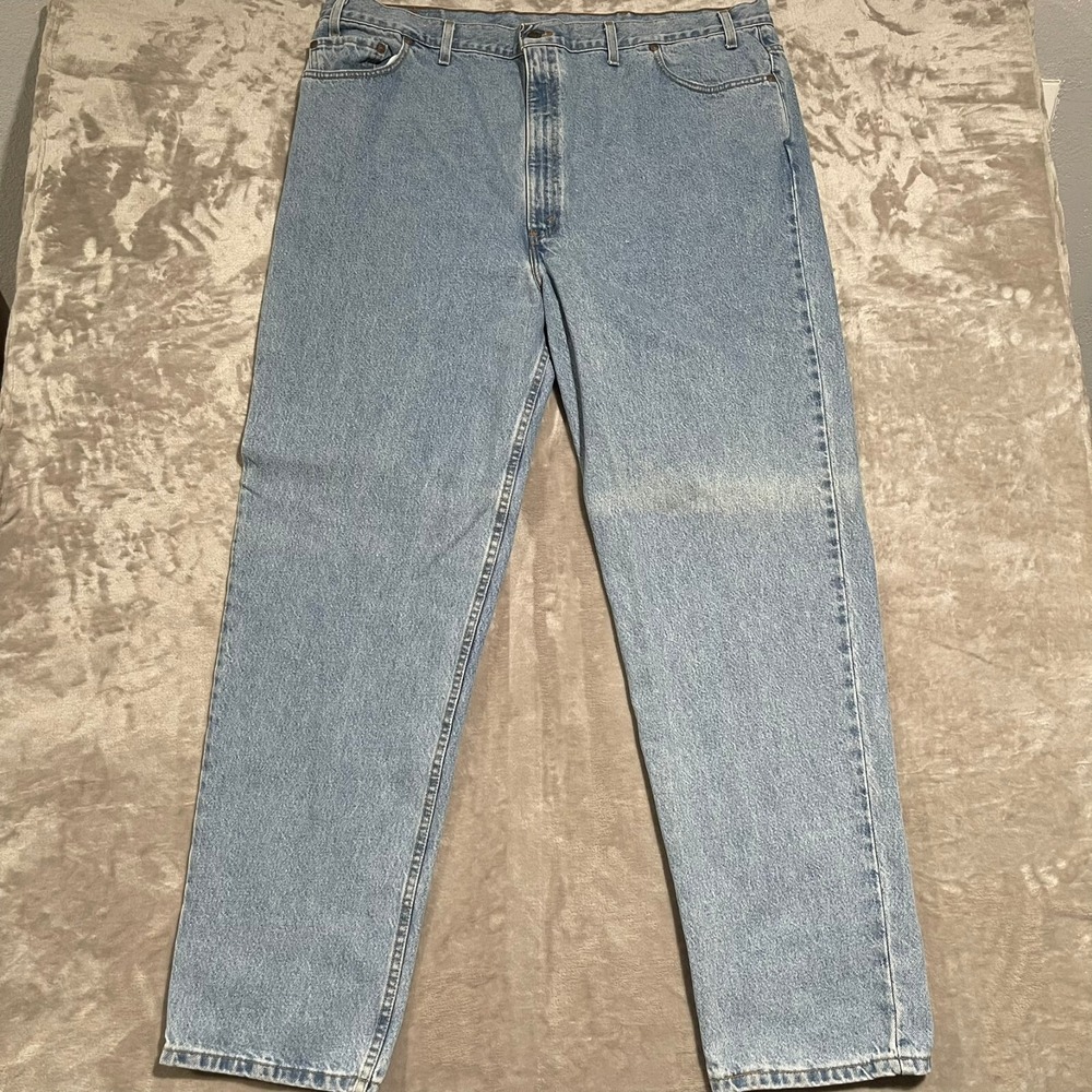Vintage Levis 540 Jeans Mens 46x34 Blue Denim Brown Tab Made in USA Light Wash